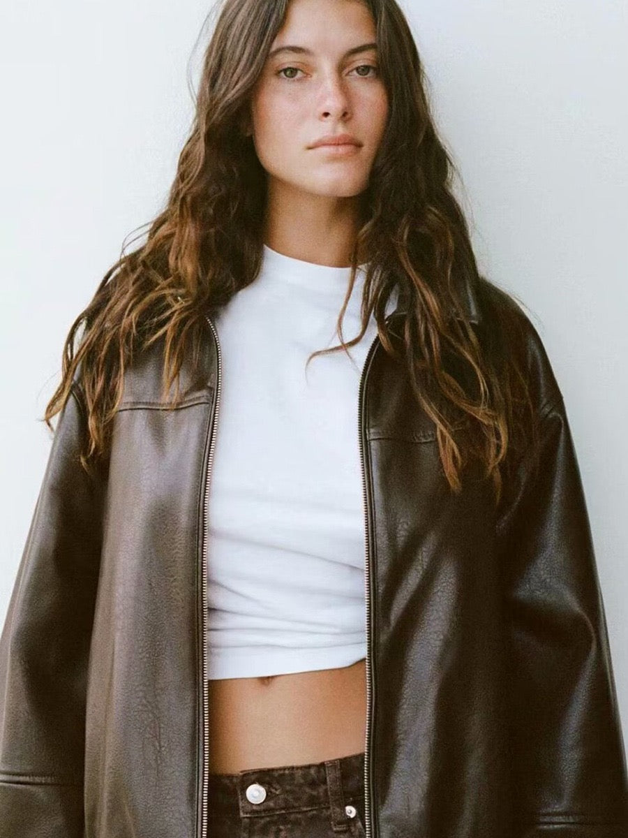 Women's leather jackets new vintage high street jackets