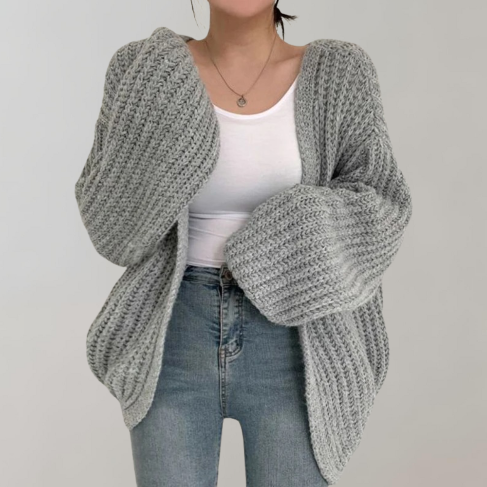 Heidi-Mode | Bequeme Langärmelige Strickjacke Für Frauen