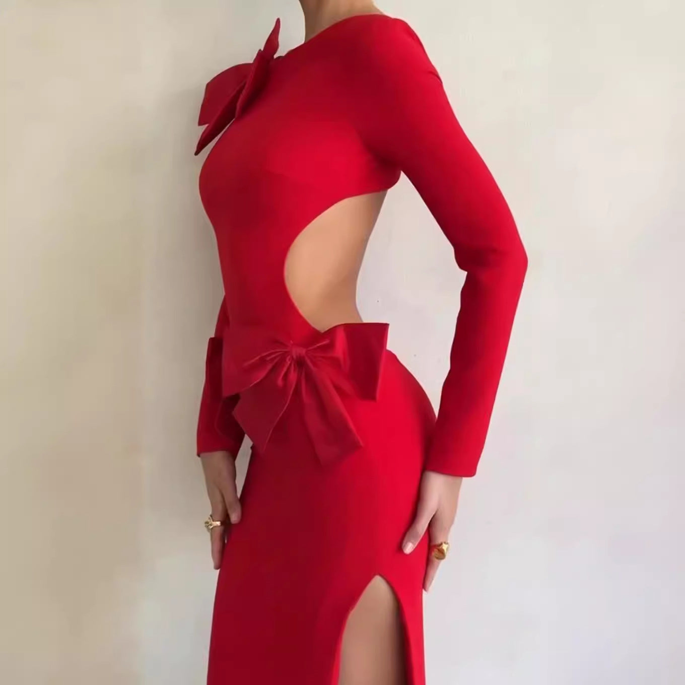 WOLFF | Elegantes einfarbiges Schleifendress