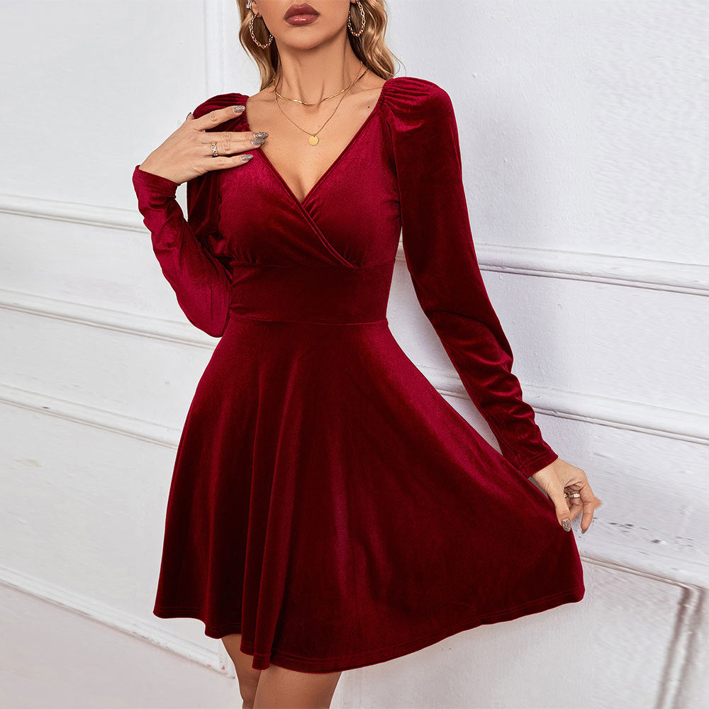 WOLFF | Samt-Abendkleid-Rock mit dramatischem Schlitz