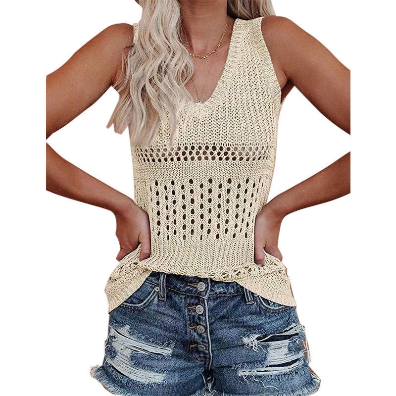 WOLFF | Hollow Ice Silk Tank Top