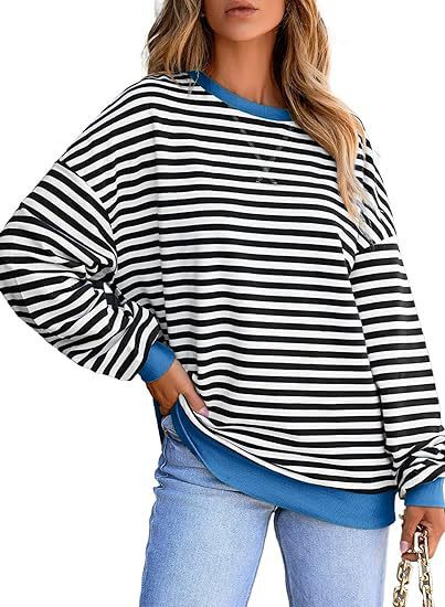 WOLFF | Farbblock gestreifter Sweatshirt-Pullover