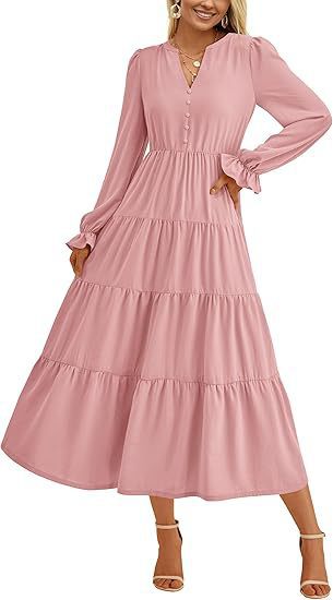 WOLFF | V-Ausschnitt Schicht Rüsche Fließende A-Linie Cocktailkleid