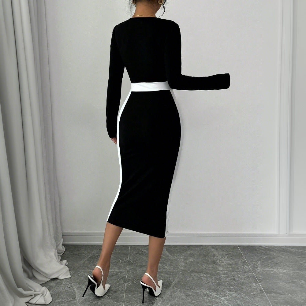 WOLFF | Mid-Length Rock Langärmliges Bodycon-Kleid
