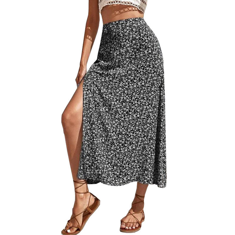 1Slit A-Line Bodycon Mid-Rise Long Skirt