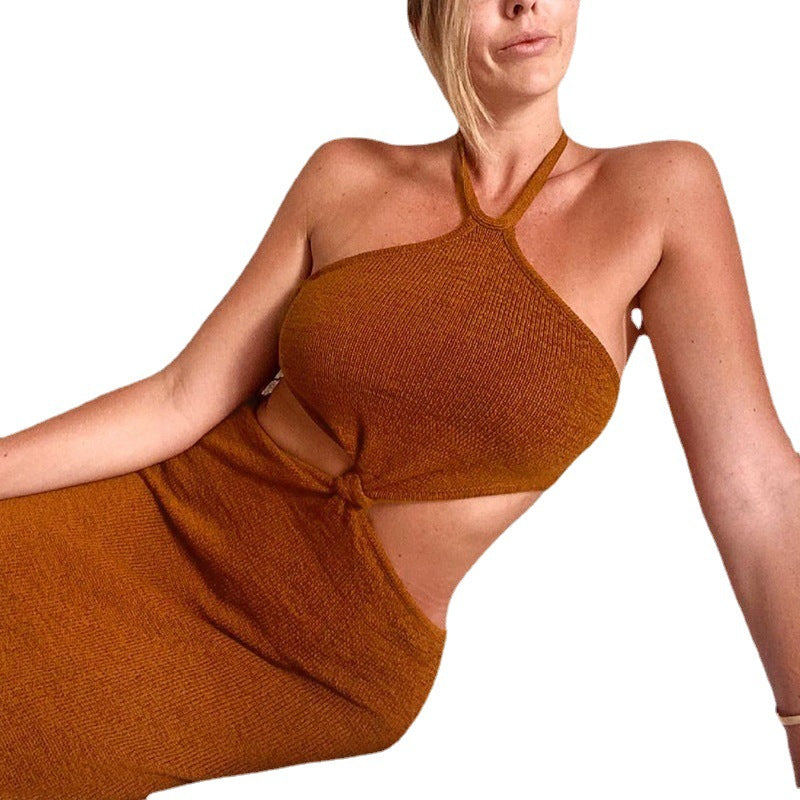 WOLFF | Rückenfreies Hohl-Vakations-Slim-Kleid