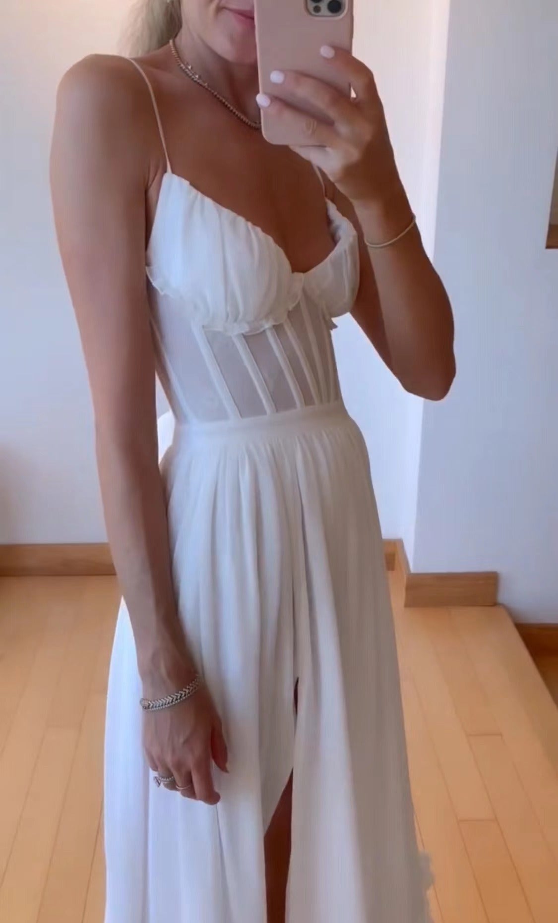 WOLFF | Bandeau Einfarbig Strand Urlaub Maxi Kleid
