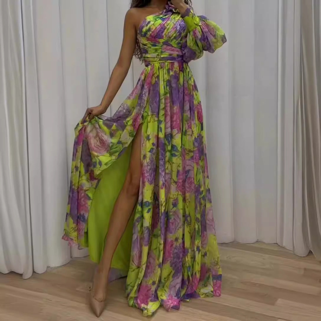 WOLFF | Blumenkleid in Übergröße mit weitem Schwungrock