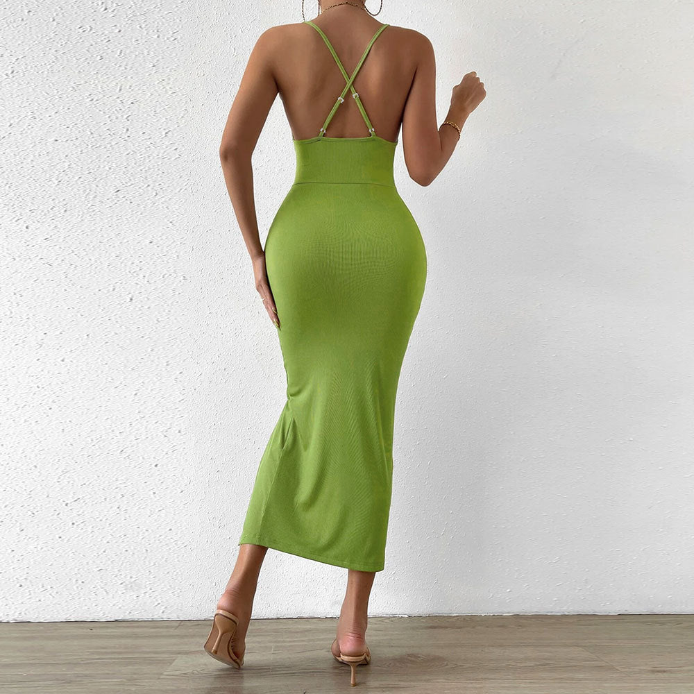 WOLFF | Strick-Spaghettiträger sexy Kleid