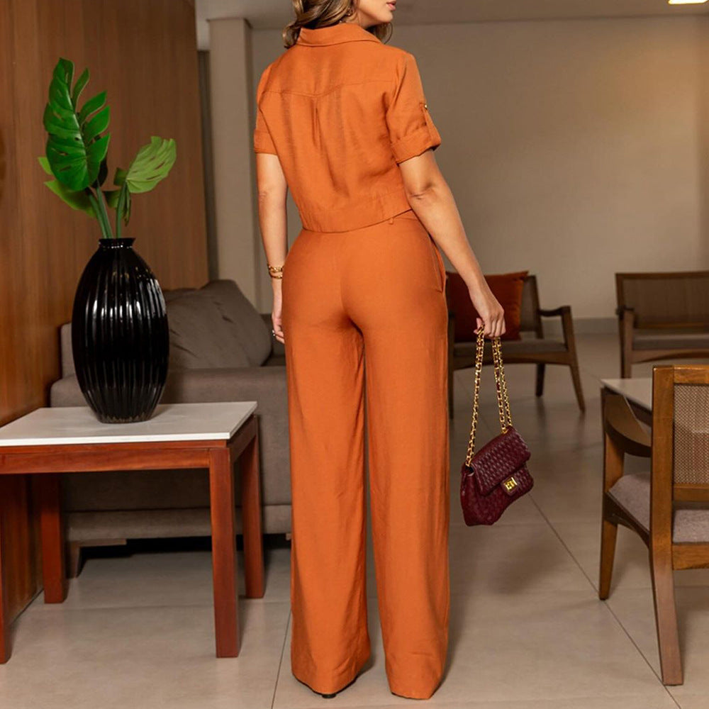 WOLFF | Einfarbiges Hemd Hosen Freizeit Set