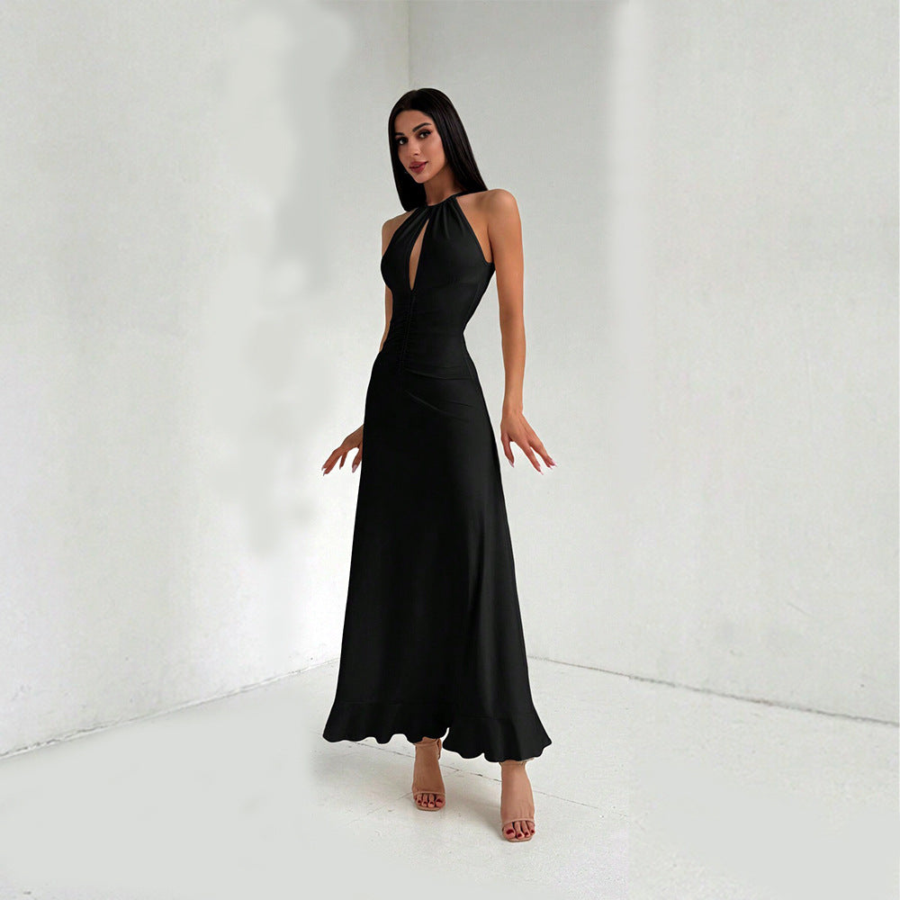 1Halter Neck Long Skirt Dress
