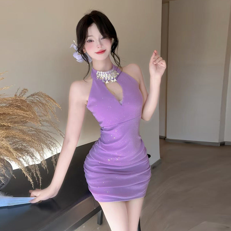 WOLFF | Rhinestone-besetztes Bodycon-Hip-Hugging-Kleid