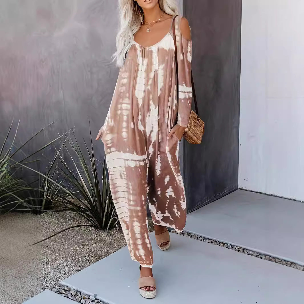 WOLFF | Schulterfreier weitbeiniger Jumpsuit