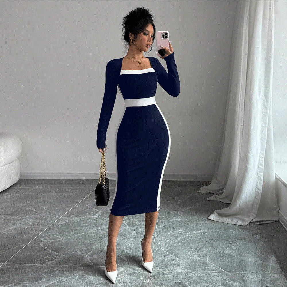 WOLFF | Mid-Length Rock Langärmliges Bodycon-Kleid