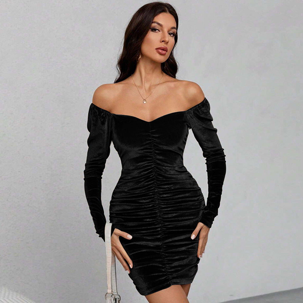 WOLFF | Luxe Crushed Velvet Bodycon Partykleid