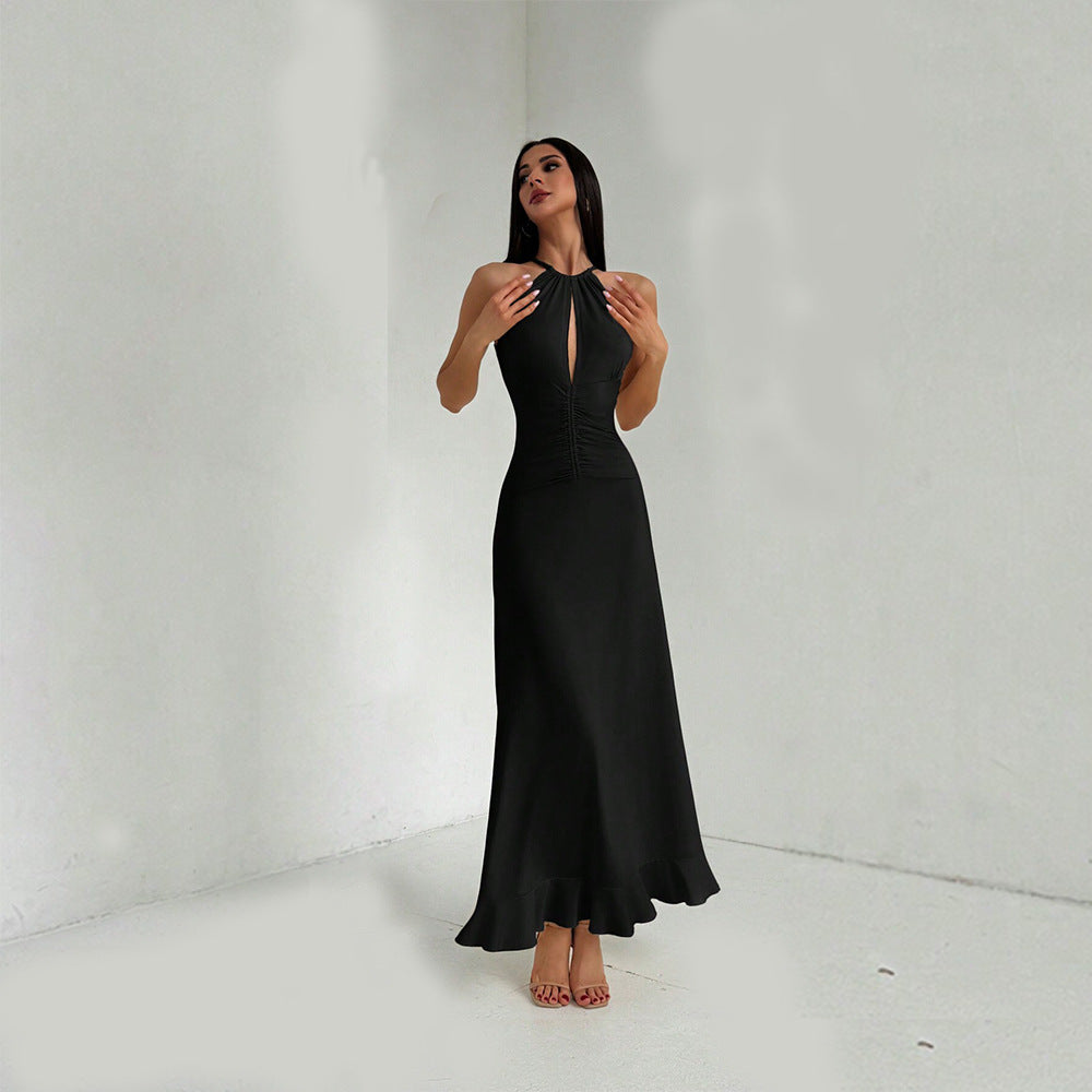 1Halter Neck Long Skirt Dress
