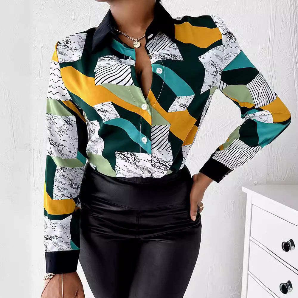 WOLFF | Digitaldruck Button Shirt Top