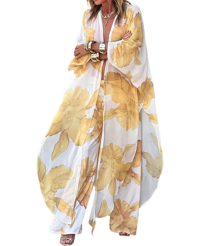 WOLFF | Maple Leaf Strandurlaub Druck Loose Pants Set