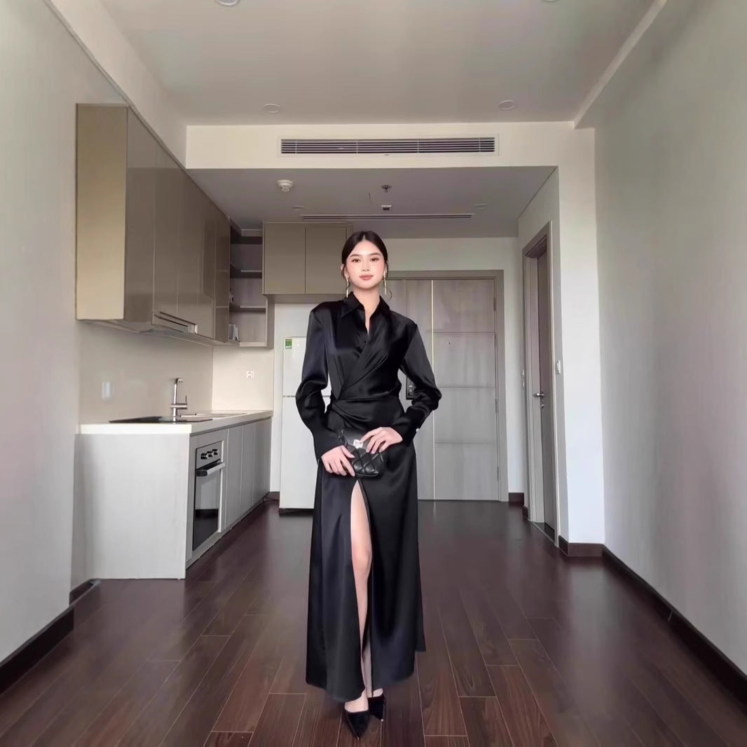 WOLFF | Einfarbiges Hemd Hohe Taille Kleid für Mode