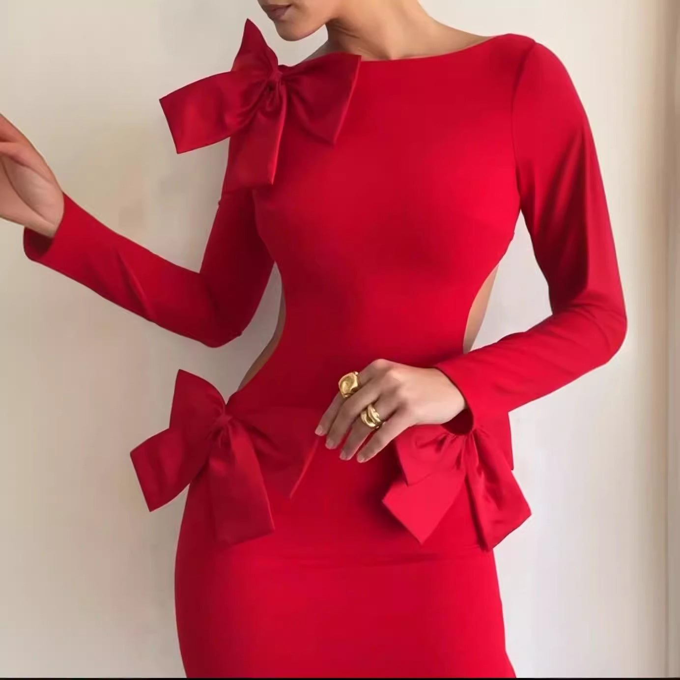 WOLFF | Elegantes einfarbiges Schleifendress