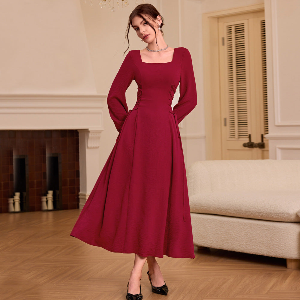 WOLFF | Vintage Elegante Schlanke Lange Kleid