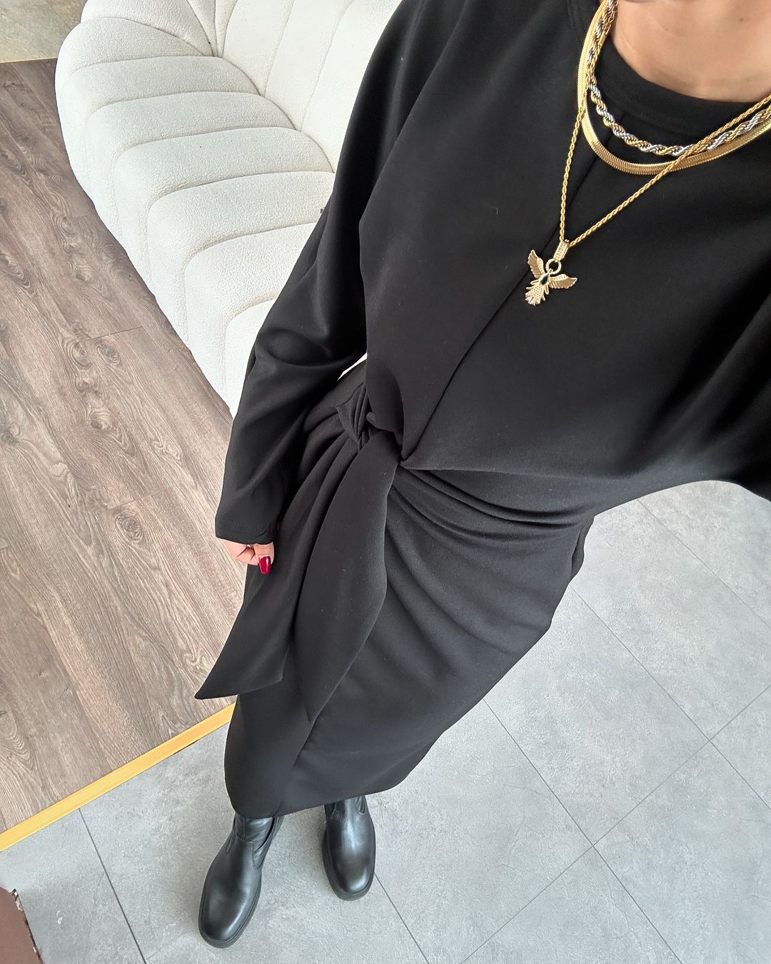 WOLFF | Strick Slim-Fit Midikleid