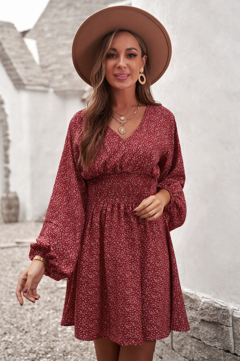 WOLFF | Pullover V-Ausschnitt Langarm Faltenbund Schlank Rock Kleid