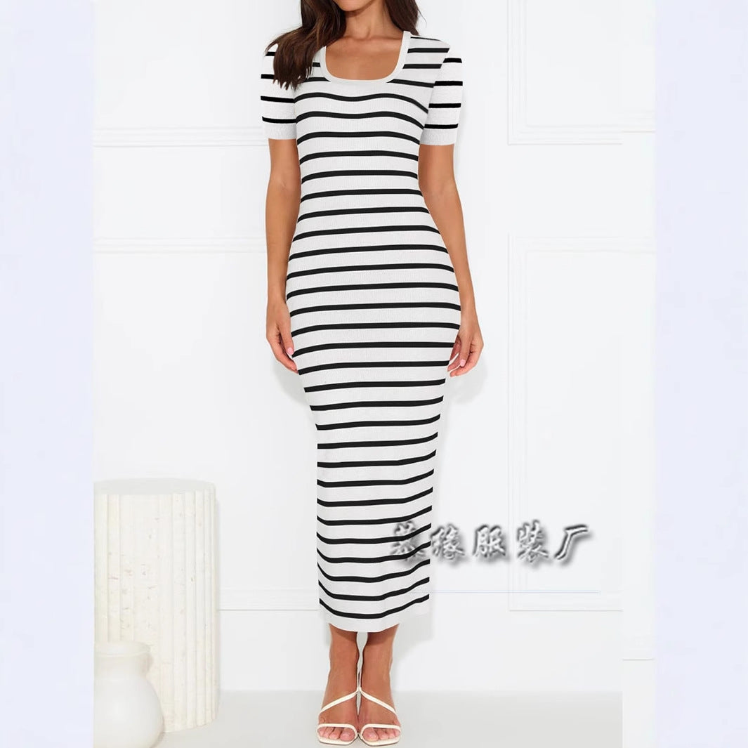 WOLFF | U-Ausschnitt Kurzarmkleid