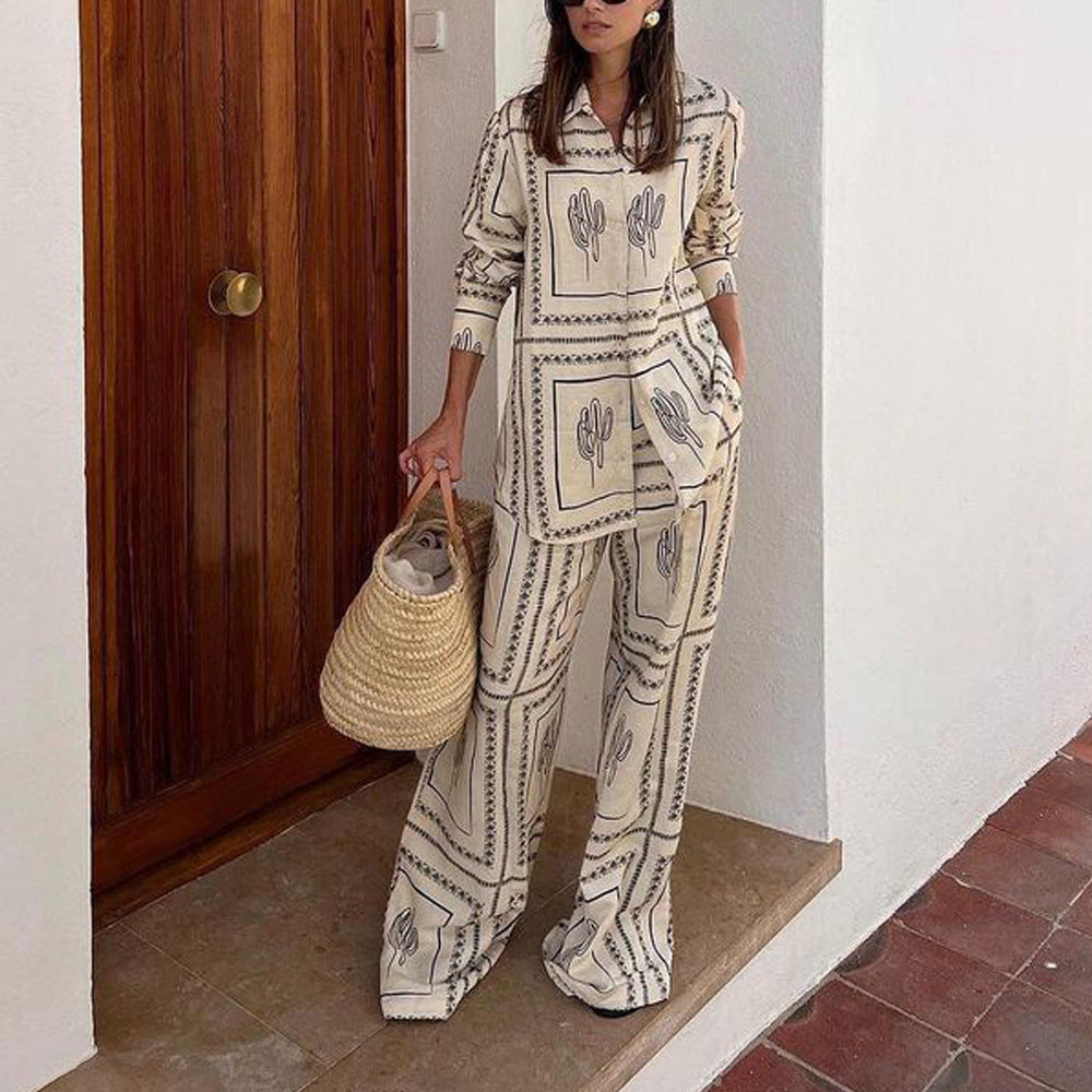 WOLFF | Sexy bedrucktes Spaghetti-Träger Urlaub Langkleid