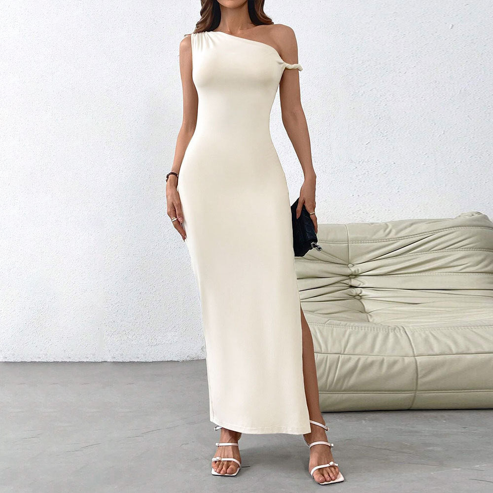 WOLFF | Asymmetrischer Ausschnitt Off-Shoulder Eleganter Langer Rock