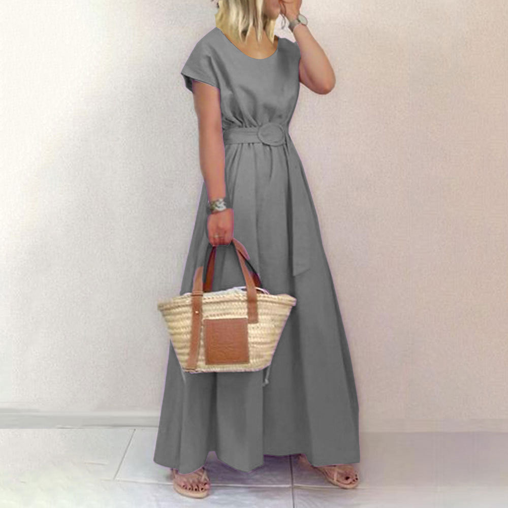 WOLFF | Gürtel-Swing-Maxi-Kleid mit Plus-Size-Option