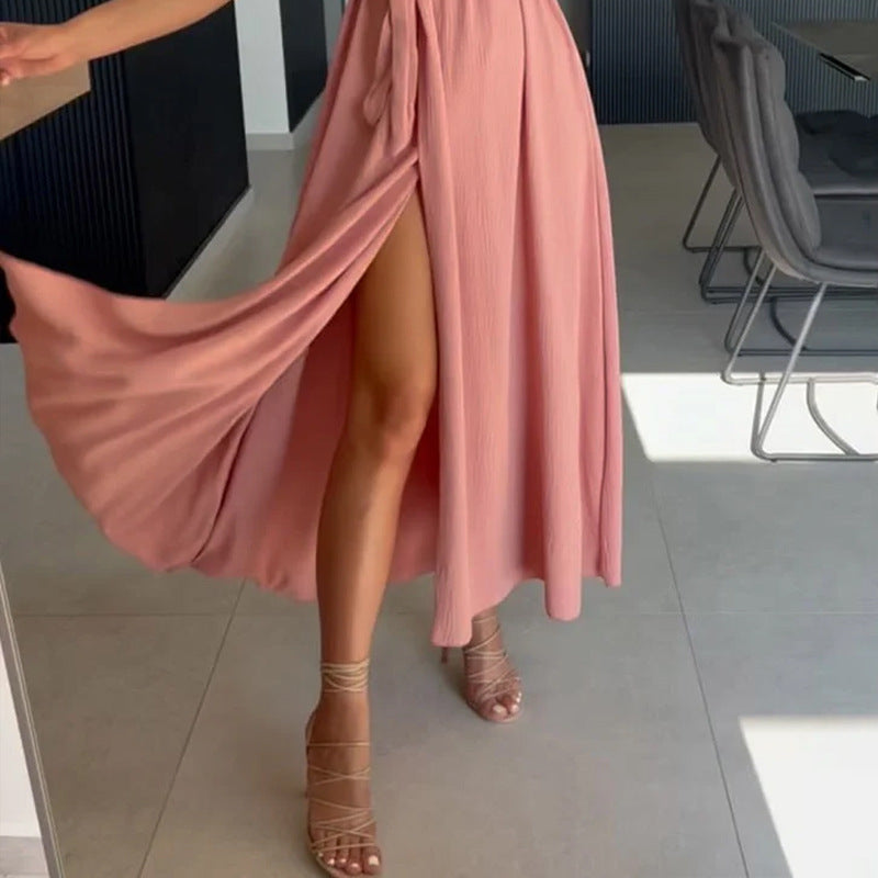 WOLFF | Lässiges Einfarbiges Lockere Kleid