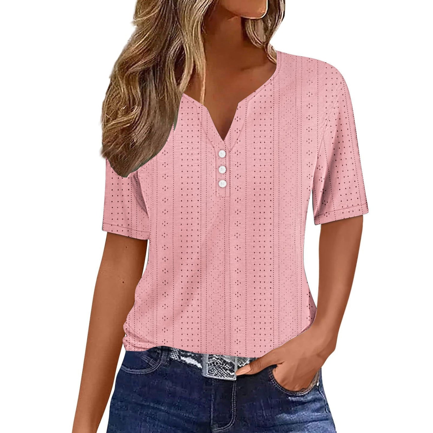 WOLFF | Jacquard Hohl Kurzarm T-Shirt
