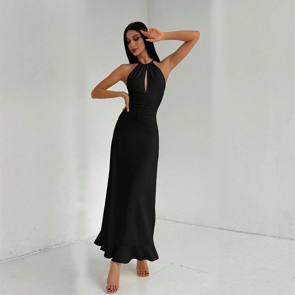 1Halter Neck Long Skirt Dress