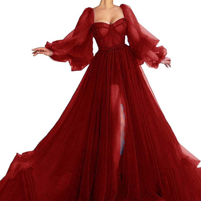 WOLFF | Mesh Split große Rock Hochzeitsabendkleid
