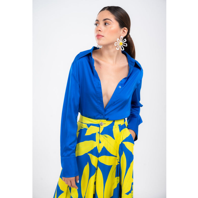 WOLFF | Bedrucktes Shirt Weit Beinform Hose Set