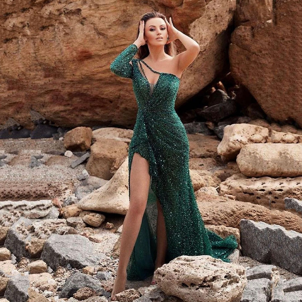 WOLFF | Ein-Schulter Party Bodycon Rockkleid