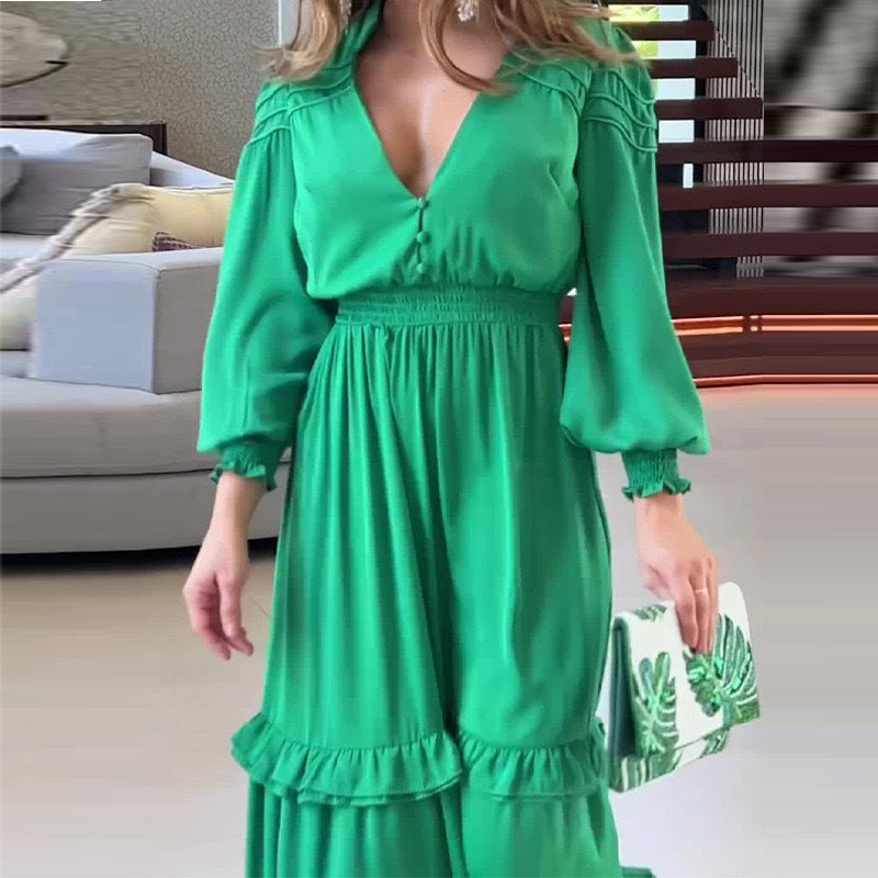 WOLFF | Patchwork Langarm Modekleid