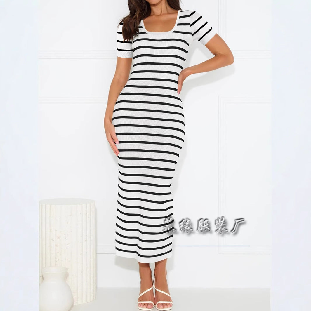 WOLFF | U-Ausschnitt Kurzarmkleid