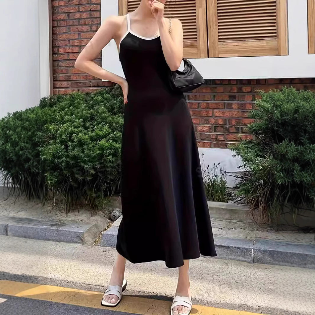 WOLFF | Rückenfreies U-Ausschnitt Rollträgerkleid