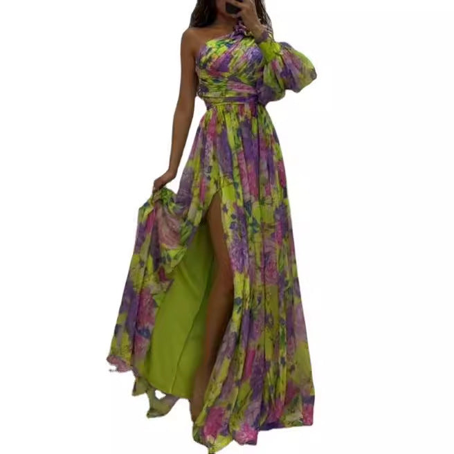 WOLFF | Blumenkleid in Übergröße mit weitem Schwungrock