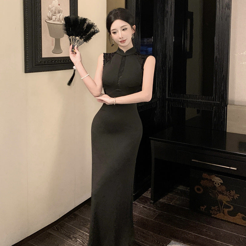 WOLFF | Vintage Elegante Ärmellose Verbessertes Qipao Kleid