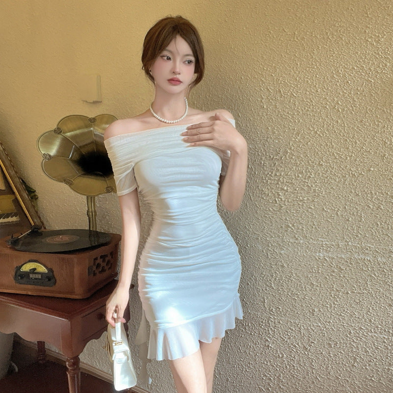 WOLFF | Mesh Off-Shoulder Bodycon Kleid