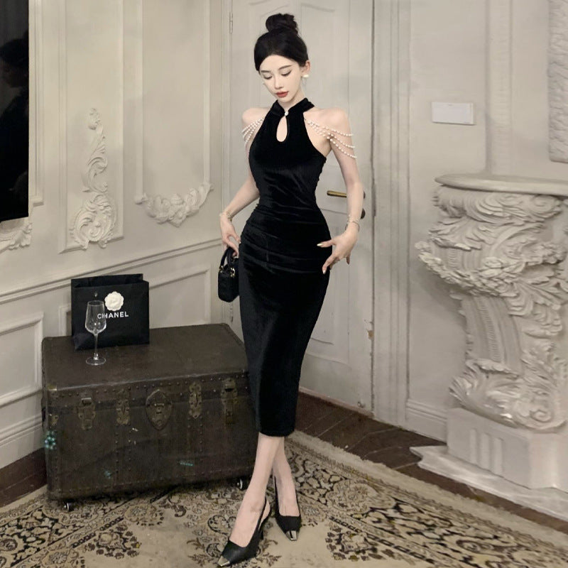 WOLFF | Slimming Verbesserte Lange Rock Qipao Kettenkleid