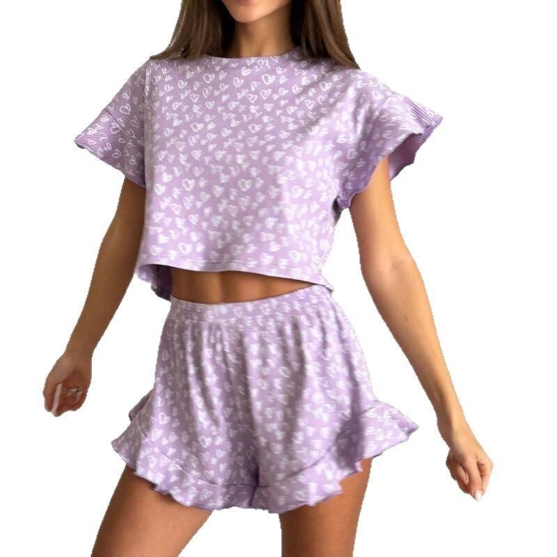 WOLFF | Rüsch Kurzarm Rundhals Shorts Set