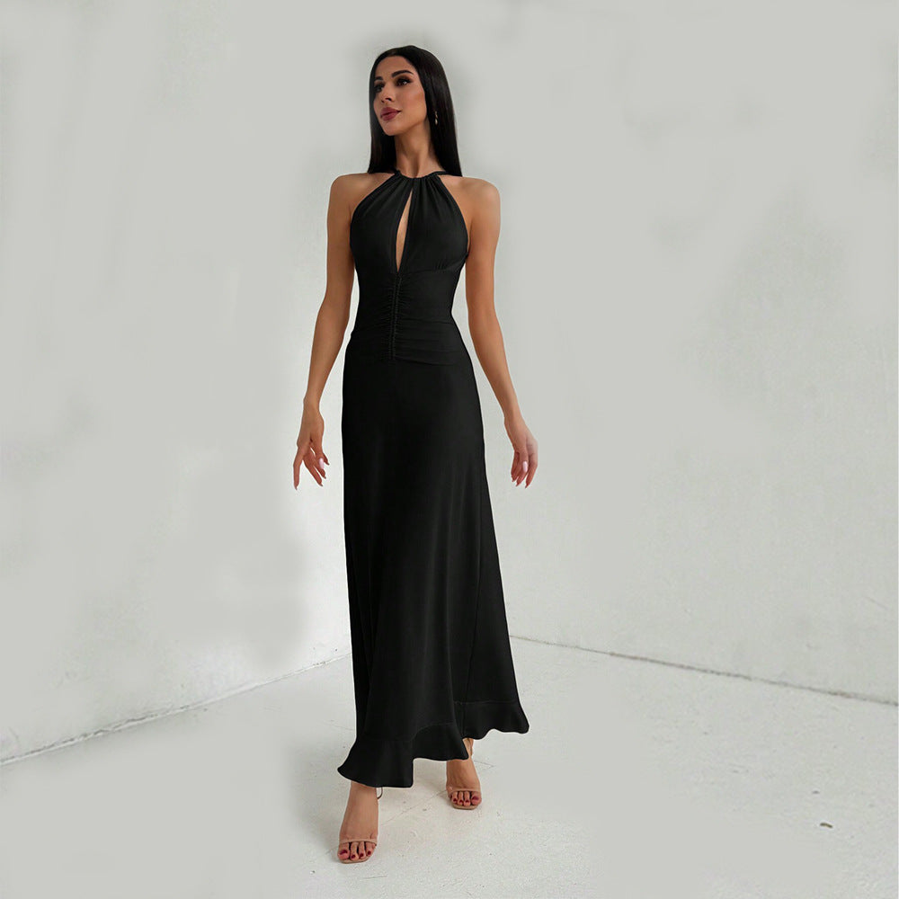 1Halter Neck Long Skirt Dress