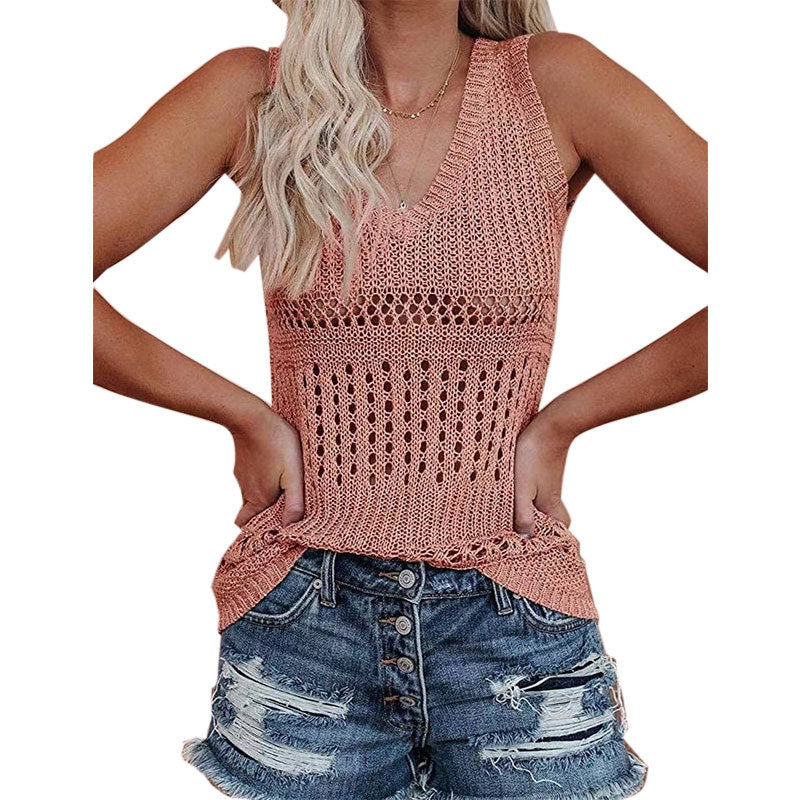 WOLFF | Hollow Ice Silk Tank Top
