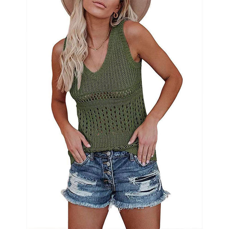 WOLFF | Hollow Ice Silk Tank Top
