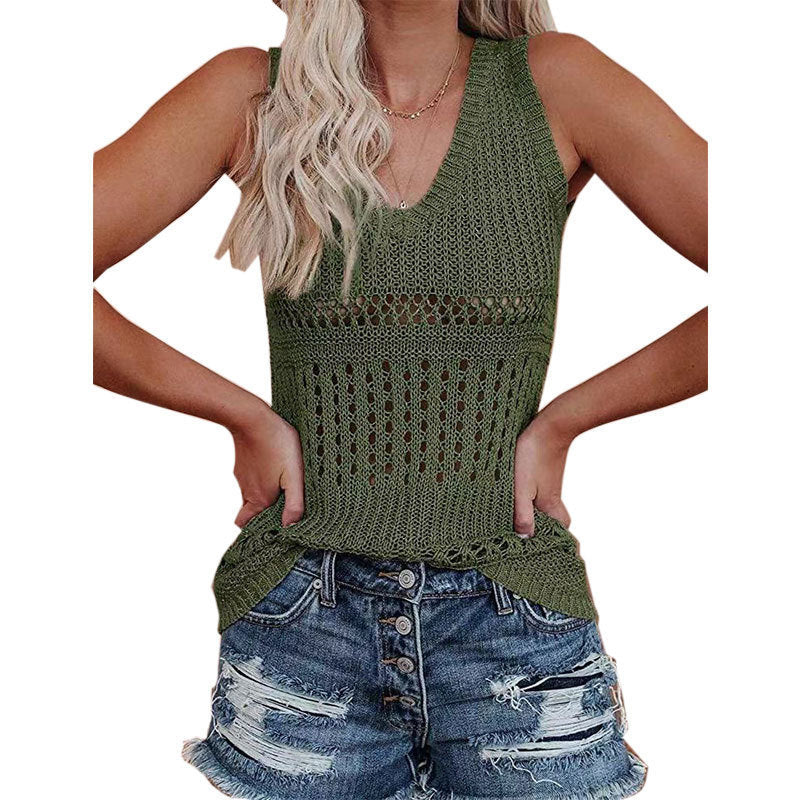 WOLFF | Hollow Ice Silk Tank Top