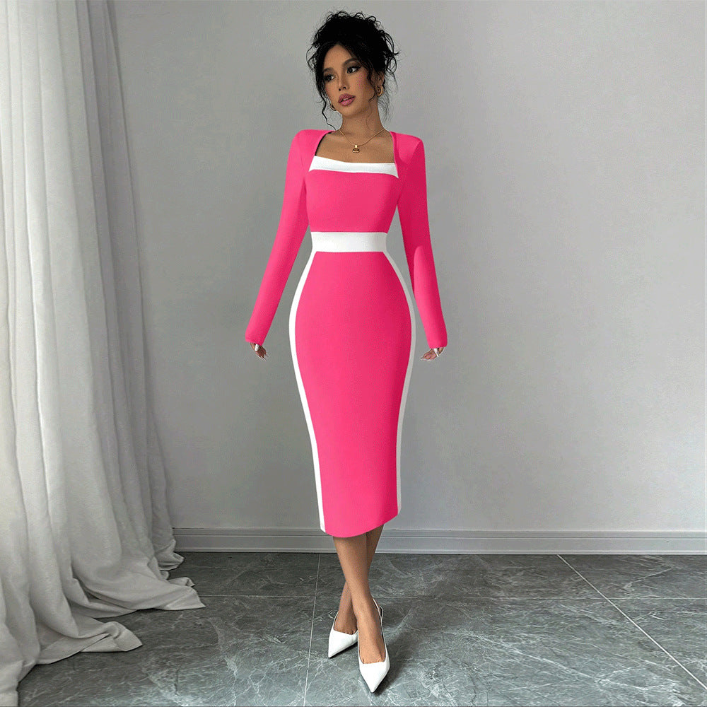 WOLFF | Mid-Length Rock Langärmliges Bodycon-Kleid